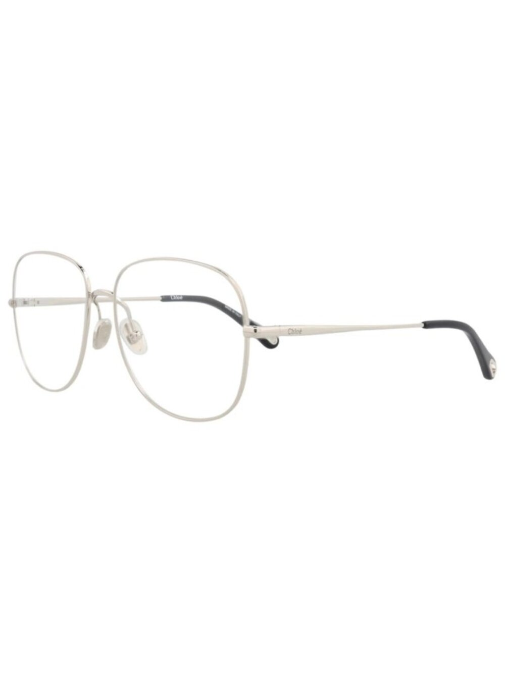 New Chloé Women's Eyeglasses Aviator Metal Frame Silver Silver Transparent